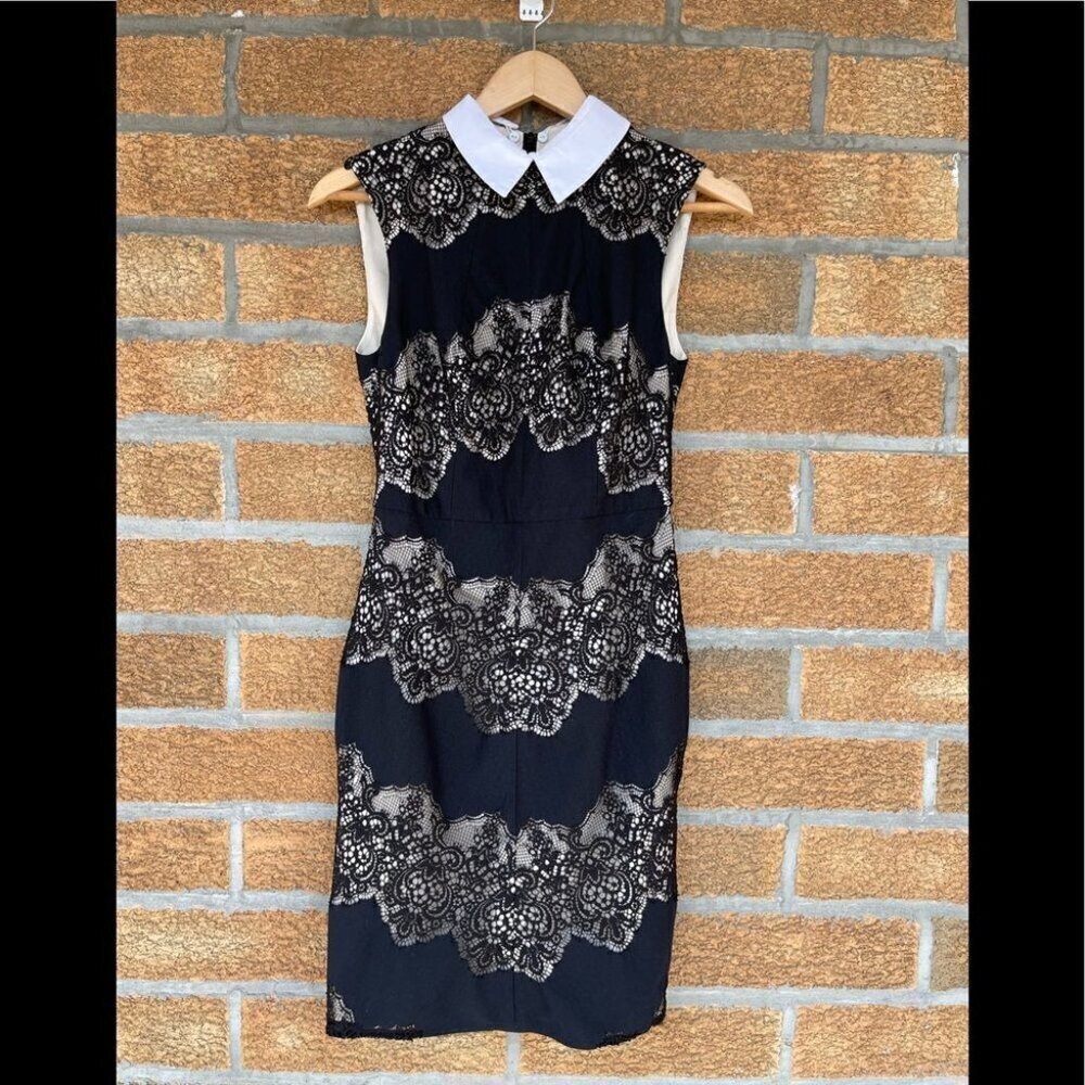 LOVER Chelsea Nylon-Blend Shift Dress with Removable Collar size 4